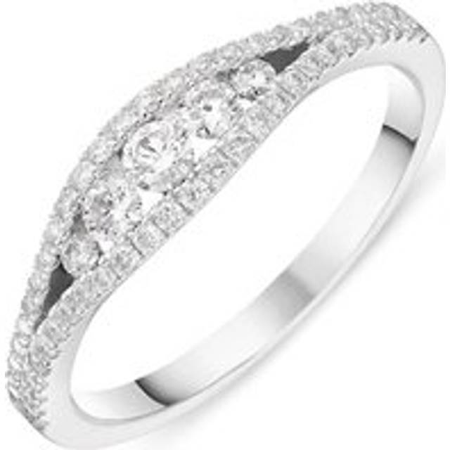 18ct White Gold 0.45ct Diamond Vintage Style Ring - M