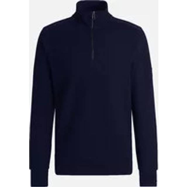 BOSS H-Sidney 59 Regular Fit Nylon Shoulder 1/4 Zip Sweat - Navy, Navy, Size M, Men