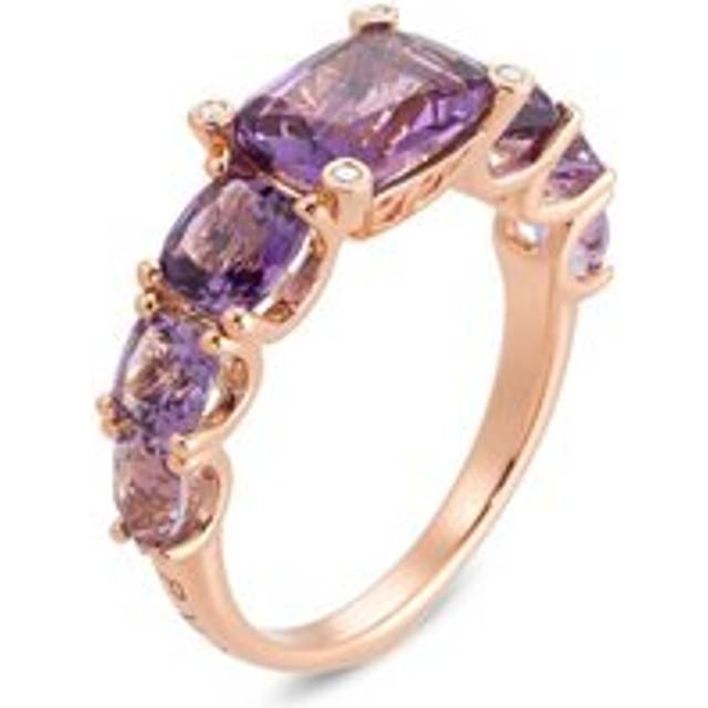 Ponte Vecchio Iris 18ct Rose Gold 3.50ct Amethyst Diamond Ring