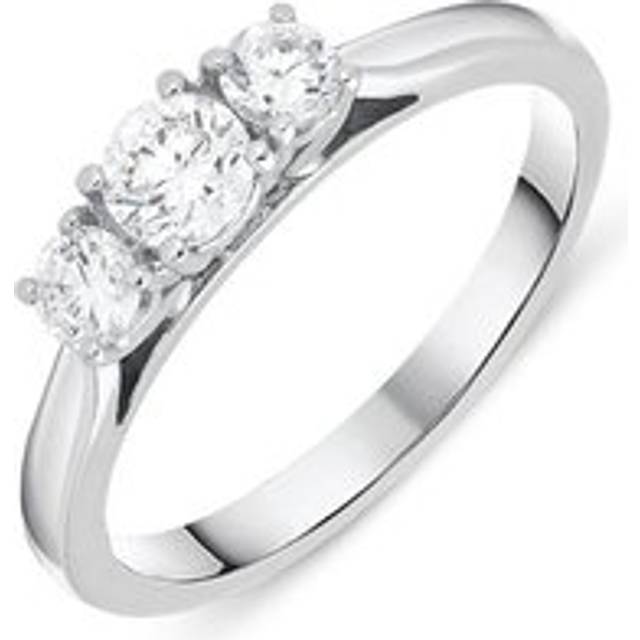 18ct White Gold 0.53ct Diamond Brilliant Cut Trilogy Ring - White Gold