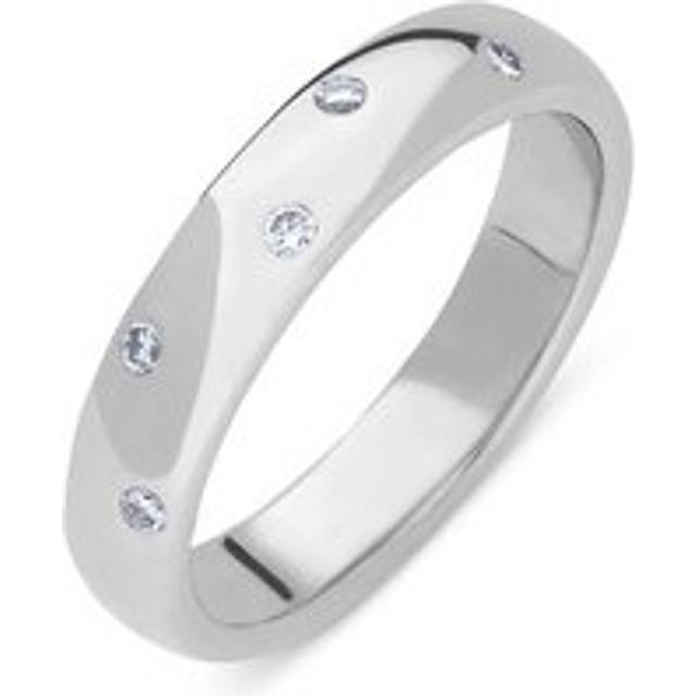 Platinum 0.11ct Diamond Five Stone Court Shaped Wedding Ring - P