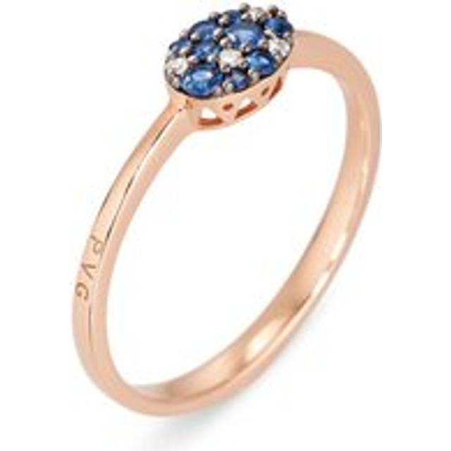 Ponte Vecchio Pitti 18ct Rose Gold 0.15ct Sapphire Diamond Oval Ring