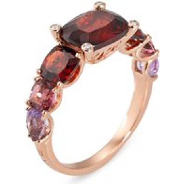 Ponte Vecchio Iris 18ct Rose Gold 4.80ct Garnet Tourmaline Amethyst Diamond Ring