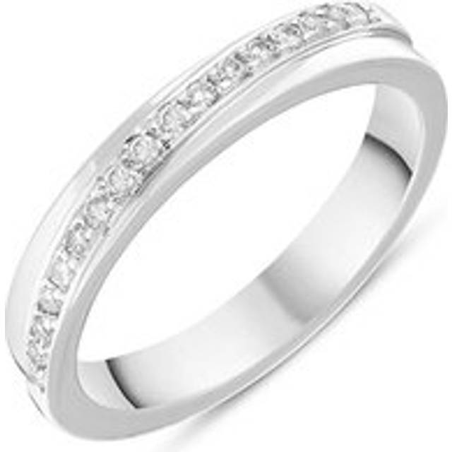 Platinum 0.17ct Diamond Channel Set Half Eternity Ring - M