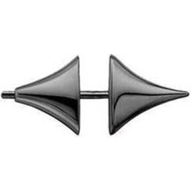 Shaun Leane Rose Thorn Single Sterling Silver Black Rhodium Medium Bar Earring - Silver