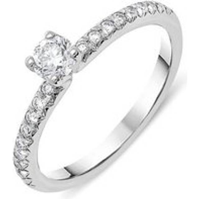 Platinum 0.44ct Diamond Solitaire Tulip Ring - Option1 Value Platinum