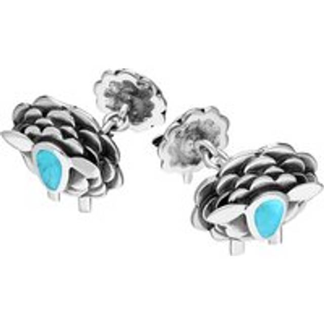 Sterling Silver Turquoise Sheep Chain Link Cufflinks