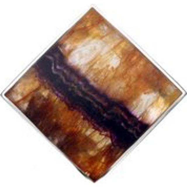Sterling Silver Blue John Contemporary Square Brooch - Silver