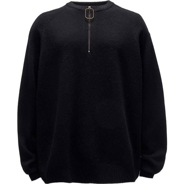 JW Anderson - crew-neck raglan-sleeves jumper - men - RWS Merino Wool - XS - Black