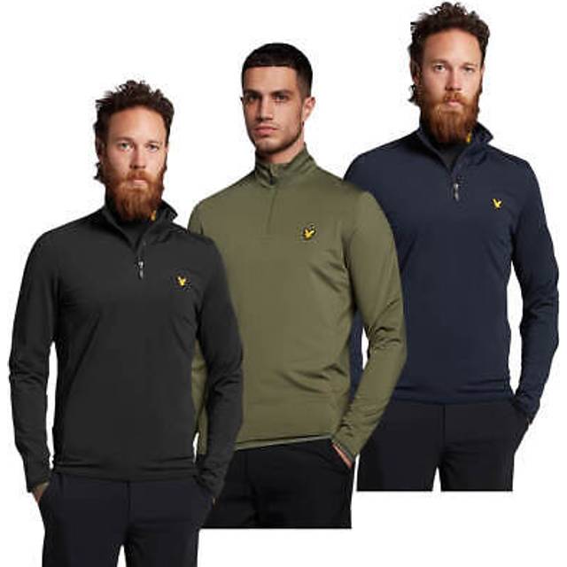 Lyle & Scott, Sweatshirts & Hoodies, Herr, L, Polyester, Tech 1/4 Zip Mellanlager - blue (L)