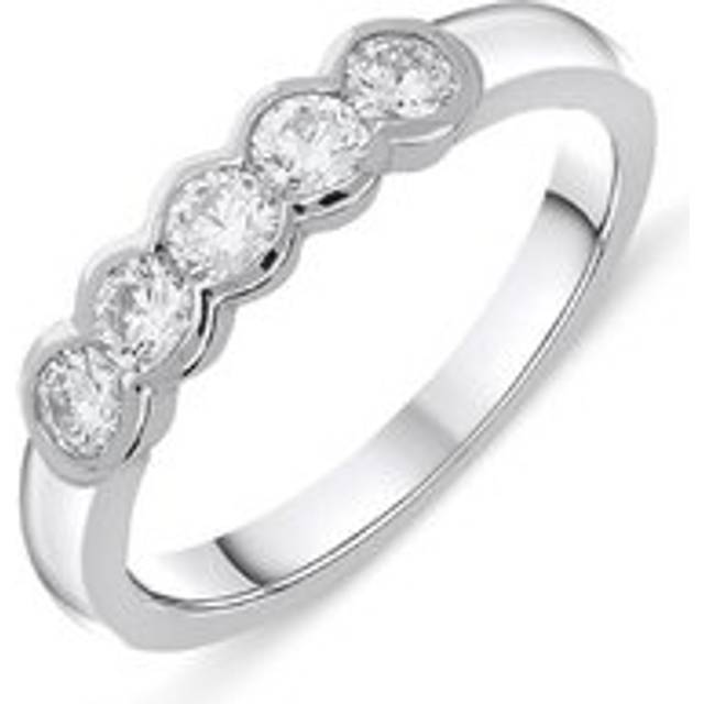 Platinum 0.46ct Diamond Brilliant Cut Bezel Set Wedding Ring - Platinum