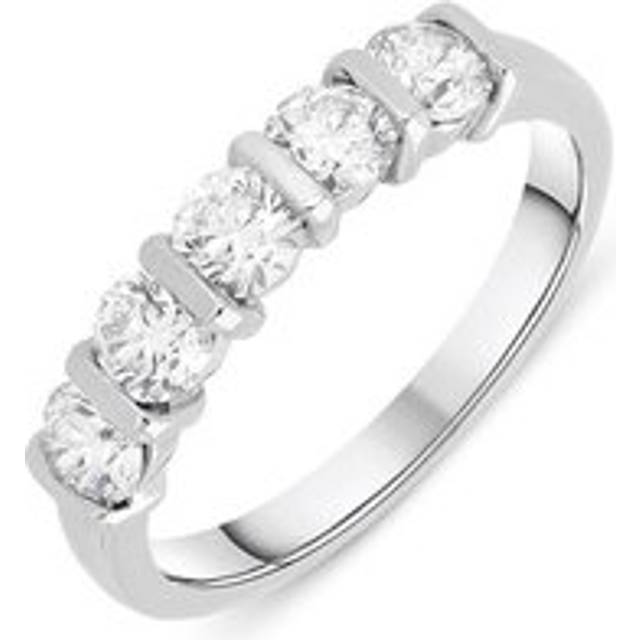Platinum 1.05ct Diamond Five Stone Wedding Half Eternity Ring - Option1 Value Platinum