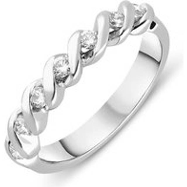 Platinum 0.25ct Diamond rope Twist Half Eternity Ring - M
