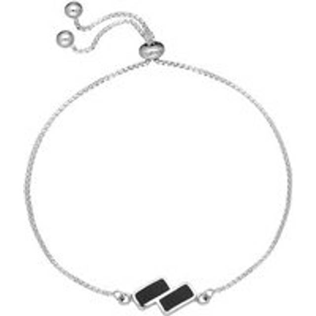 Sterling Silver Whitby Jet Adjustable Chain Bracelet