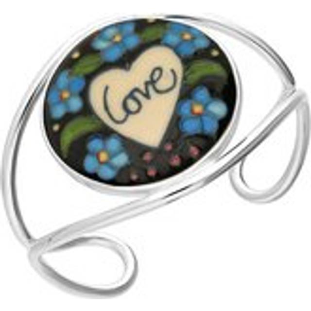 Sterling Silver Moorcroft Love Flowers Bangle D