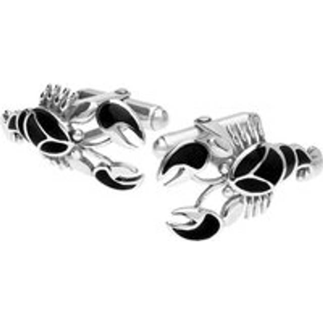 Sterling Silver Whitby Jet Lobster Cufflinks