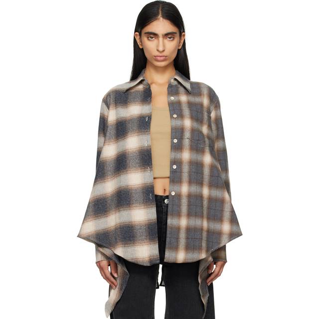Our Legacy, Shirts, female, Multicolor, L, Apron Shirt Oversized Checkered Flannel
