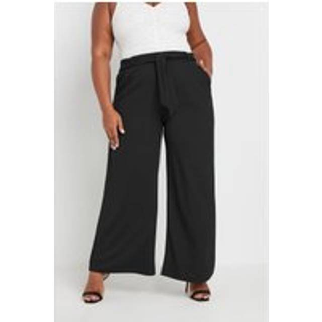 Yours Curve Black Wide Leg Scuba Trousers, Women's Curve & Plus Size, Yours - 20