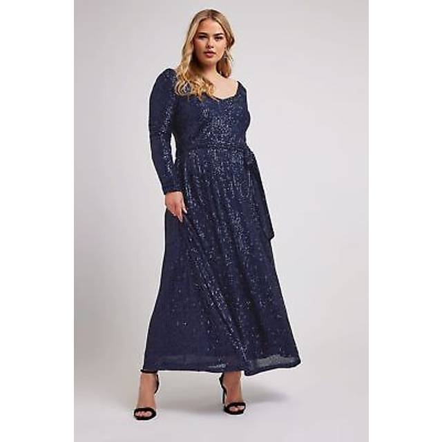 Yours London Curve Green Sequin Maxi Dress, Women's Curve & Plus Size, Yours London - 30-32