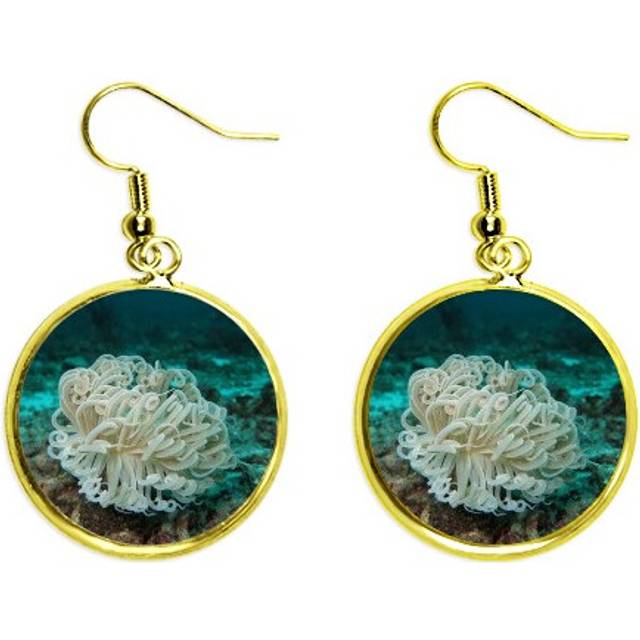 ocean green jellyfish science nature ear dangle en drop ear jewelry woman