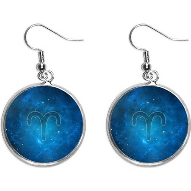 starry night aries zodiac constellation ear dangle silver drop ear jewelry woman