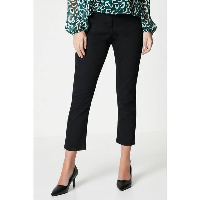 Wallis Womens Petite Straight Leg Jean - Black Cotton - Size 10 UK