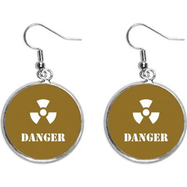 danger nuclear body lucky ear dangle silver drop ear jewelry woman