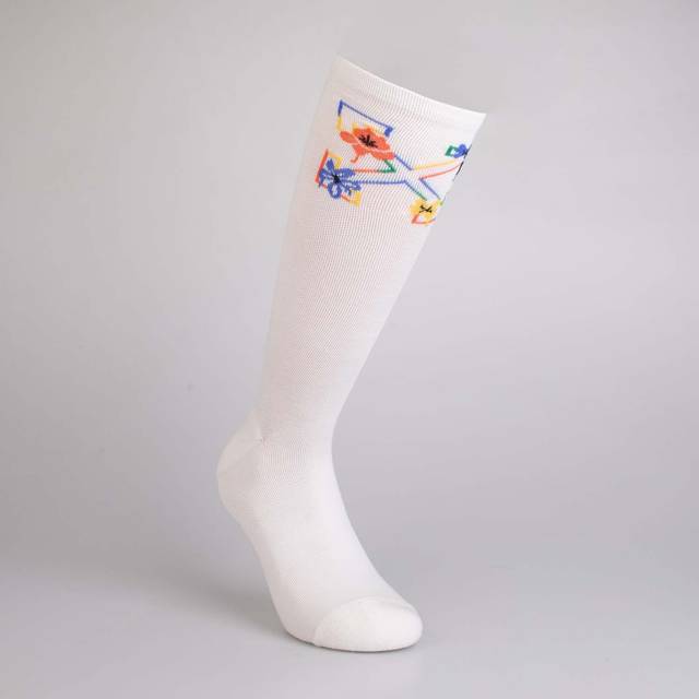 OFF-WHITE Women's Floral Arrow Long Socks - Cream/Brown - Size: 7/7.5/12/5.5/12.5/6/13/6.5/10.5/4/11/4.5/11.5/5/9/2.5/9.5/3/10/3.5/One size/1/1.5/8.5/