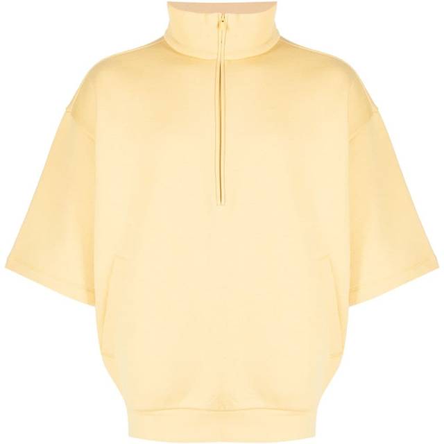 FEAR OF GOD ESSENTIALS - drop-shoulder half-zip shirt - men - Polyester/Cotton - XS - Yellow