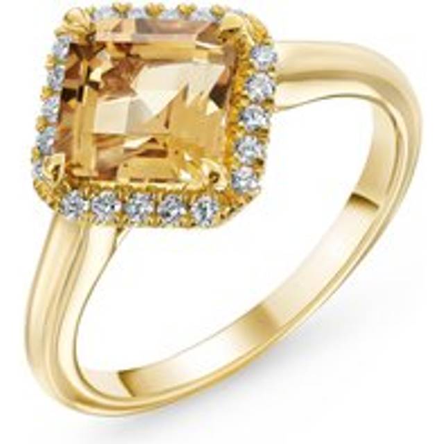 9ct Yellow Gold Diamond Citrine Ring