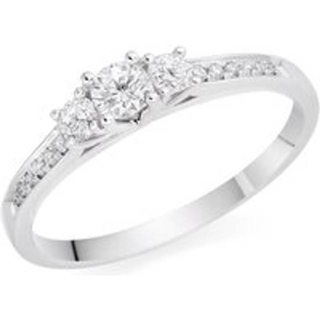 9ct White Gold Diamond Three Stone Ring