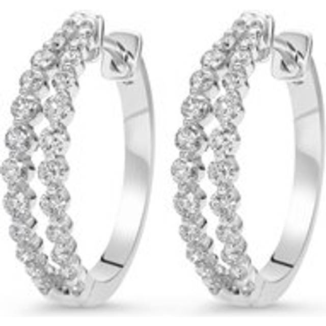Starlit 18ct White Gold Diamond Hoop Earrings