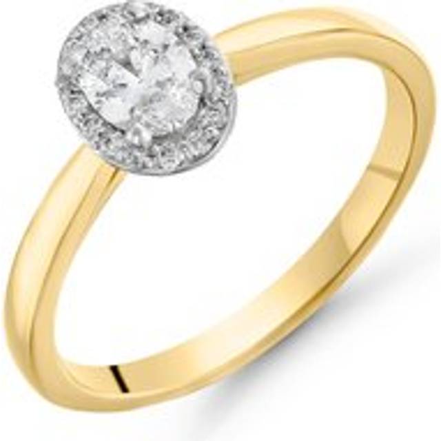 Beyond Brilliance 18ct Yellow Gold Oval Shaped Diamond Halo Ring