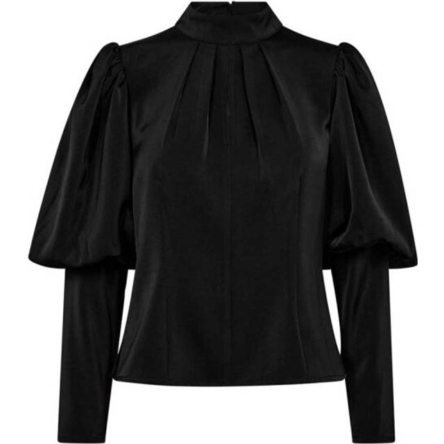 Co'Couture, Blusar & Skjortor , Dam, XS, Blus med öppen rygg och lång ärm - black (XS)
