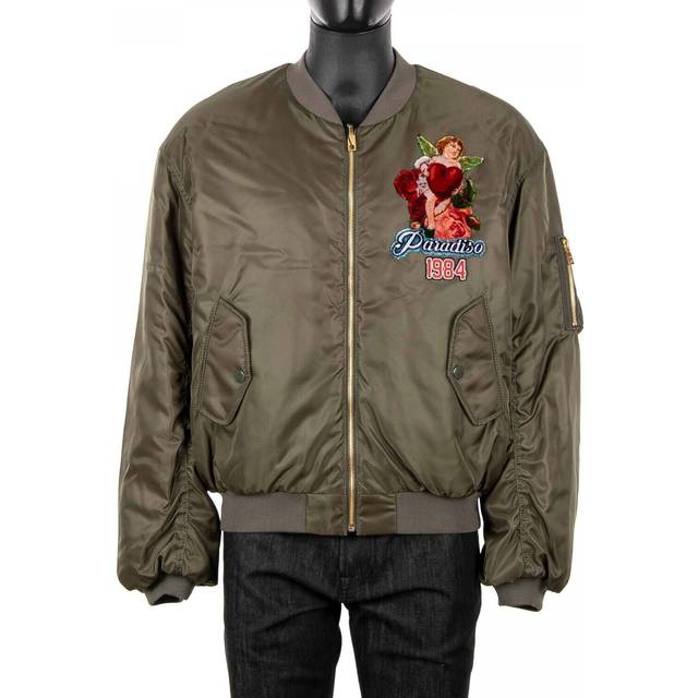 Dolce & gabbana oversize reversible bomber jacket paradiso khaki green orange