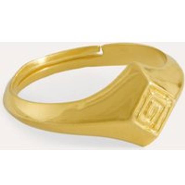 Greek Key Gold Signet Ring