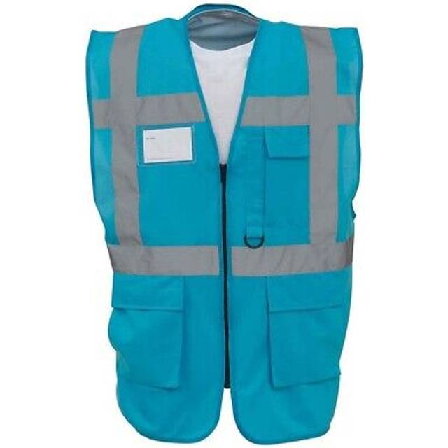 (S, Sapphire Blue) Yoko Unisex Adult Executive Hi-Vis Waistcoat