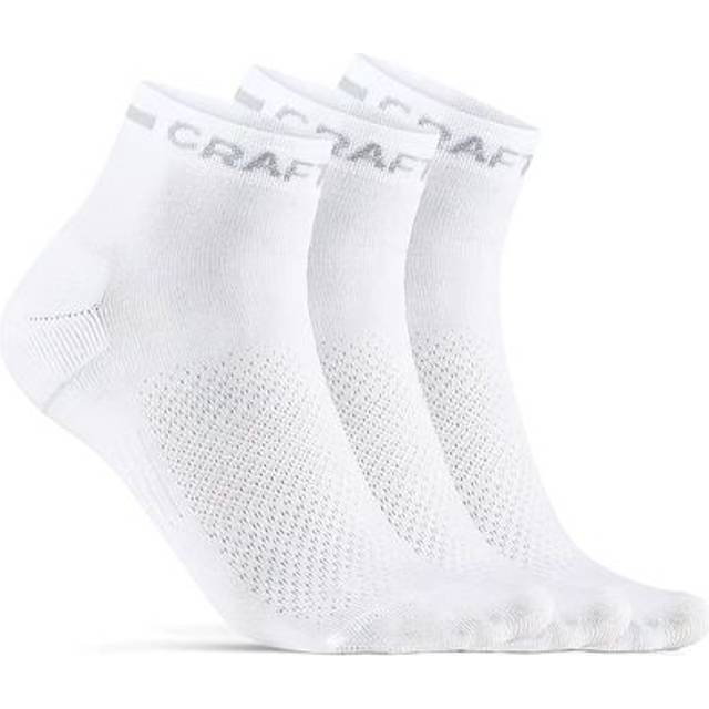 Craft Core Dry Mid Running Socks 3 Pack - white