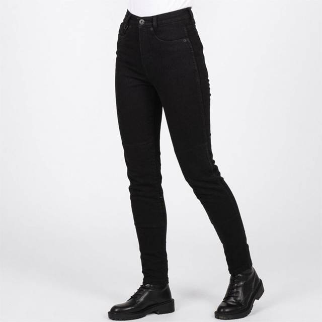 Knox Calder Ladies Short Leg Motorcycle Denim Jeans - Black - XX-Large, Black