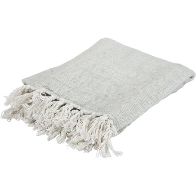 Light Gray Woven 100 Cotton Throw Blanket