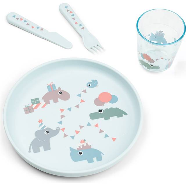 DONE BY DEER Foodie Dinner Set Celebration Blue |Blå |One Size