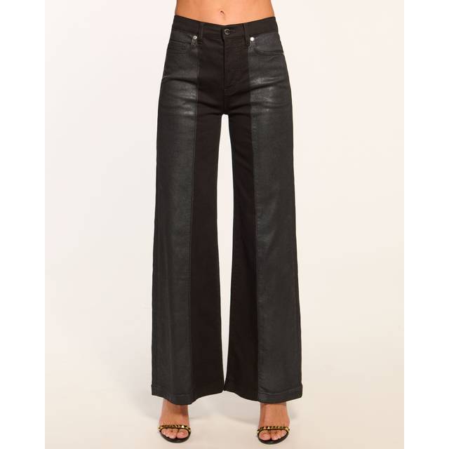 Coated Vinnie Two-Tone Jean in Coated Black - COATED BLACK - 30