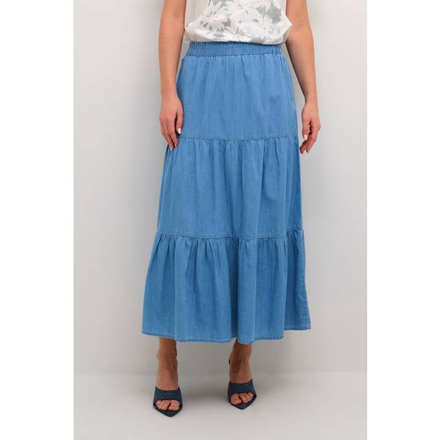 Cream Viola Gypsy Midi Length Pockets Skirt