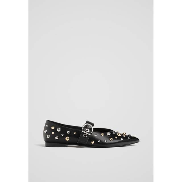 Stradivarius Studded ballet flats BLACK 2