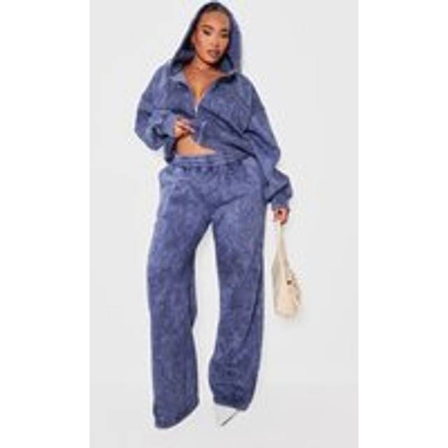 Shape Navy Washed Wide Leg Joggers, Blue - 14