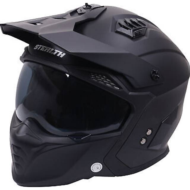 Stealth Fighter HS711 Plain Motorcycle Helmet - Matt Black - X-Large, Black