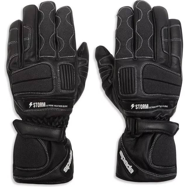 Spada storm ce leather wp motorcycle gloves touring bike thermal black xl