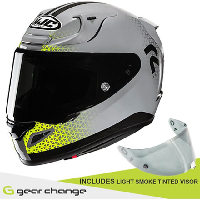 HJC RPHA 12 Graphic Motorcycle Helmet - X-Small (54-55cm) - Enoth Yellow, Grey/yellow