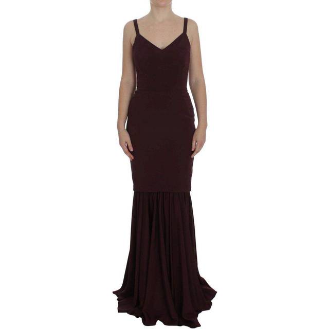 Dolce & Gabbana Bordeaux Stretch Full Length Sheath Dress - IT40|S (IT40|S)