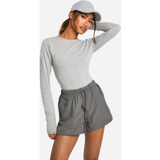 Womens Nylon Cargo Short - Grey - 10